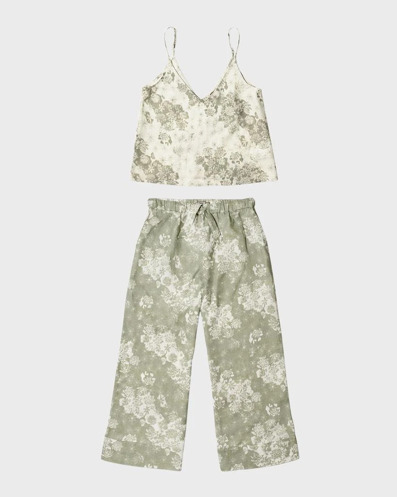 商品Desmond & Dempsey|Floral Leopard-Print Cami & Pants Pajama Set,价格¥2070,第1张图片