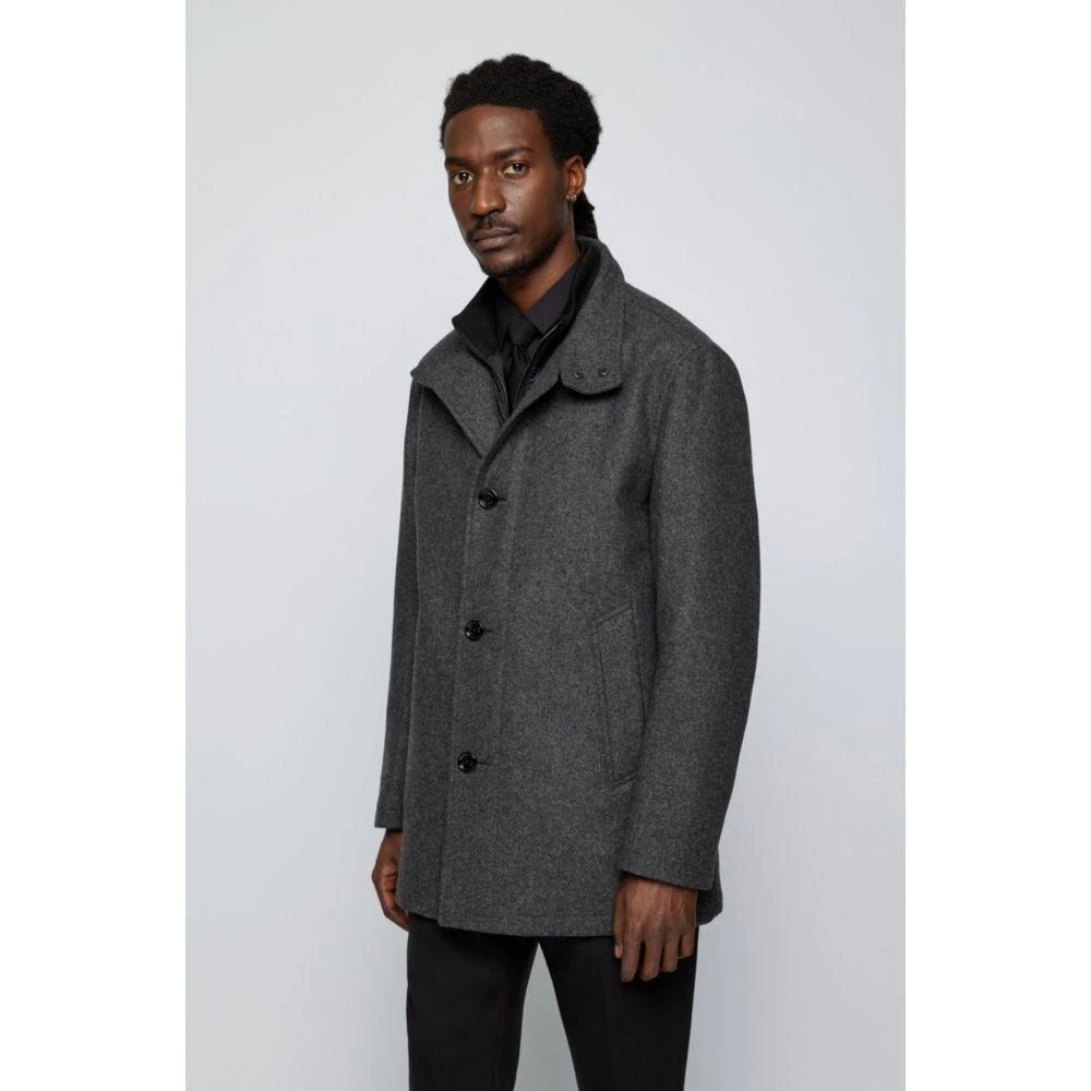 商品Hugo Boss|HUGO BOSS - Regular Fit Car Coat In A Wool Blend,价格¥2555,第3张图片详细描述