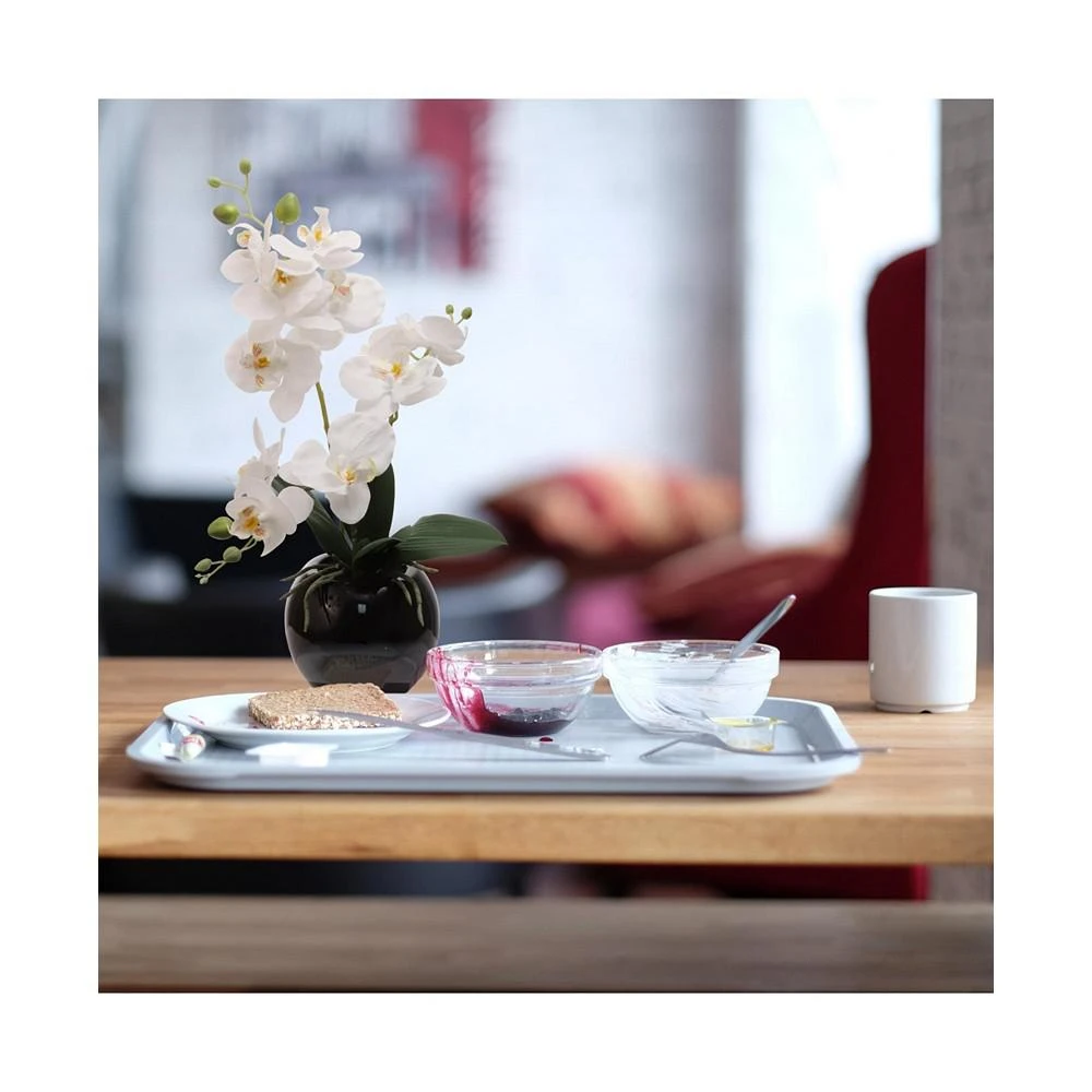 商品Floral Home|Phalaenopsis Orchid Silk  Flower Arrangement 18"  in Decorative Black Ceramic Vase. 14 Inch Diameter,价格¥374,第2张图片详细描述