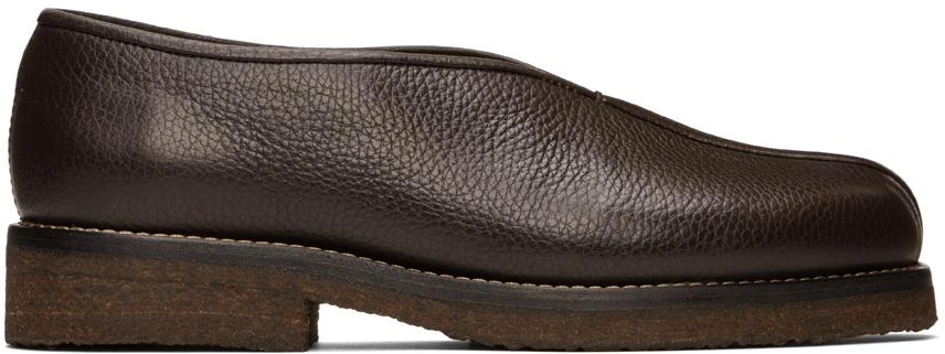 商品Lemaire|Brown Piped Slippers,价格¥3084,第1张图片