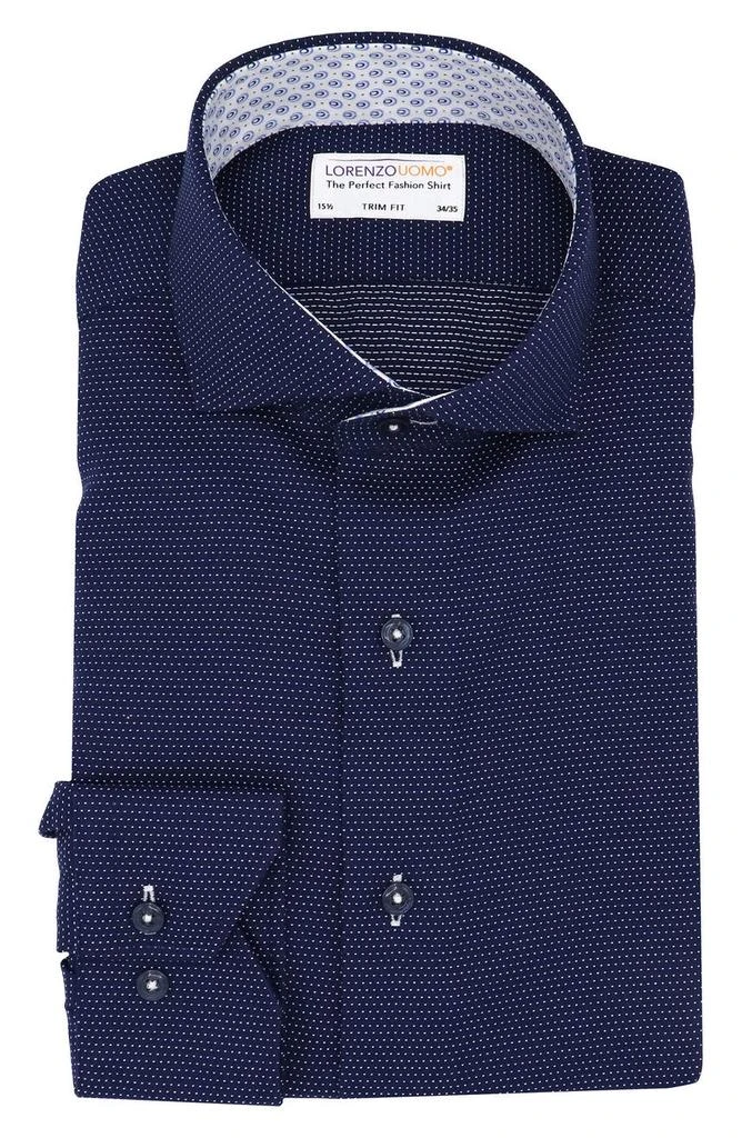 商品Lorenzo Uomo|Trim Fit Textured Pin Dot Print Dress Shirt,价格¥378,第1张图片