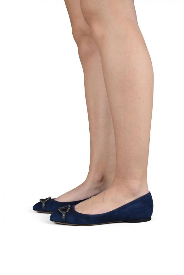 商品Valentino|Luxury shoes for women valentino blue suede ballerina,价格¥3049,第2张图片详细描述