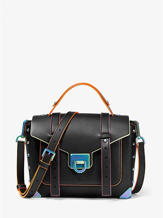 商品Michael Kors|Manhattan Medium Contrast-Trim Leather Satchel,价格¥1037,第1张图片