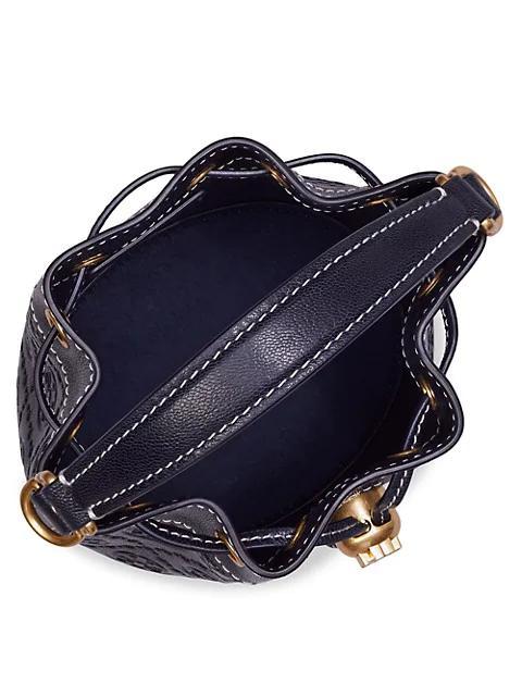 商品Tory Burch|Mini T Monogram Leather Bucket Bag,价格¥2925,第4张图片详细描述