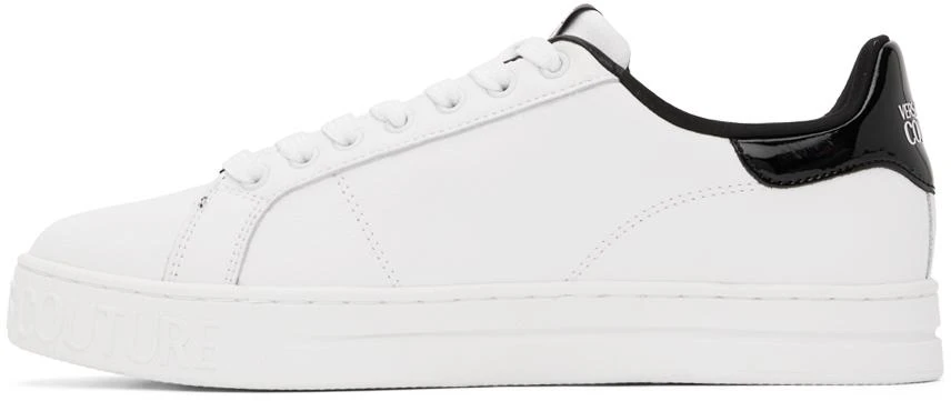 商品Versace|White 88 V-Emblem Court Sneakers,价格¥597,第3张图片详细描述