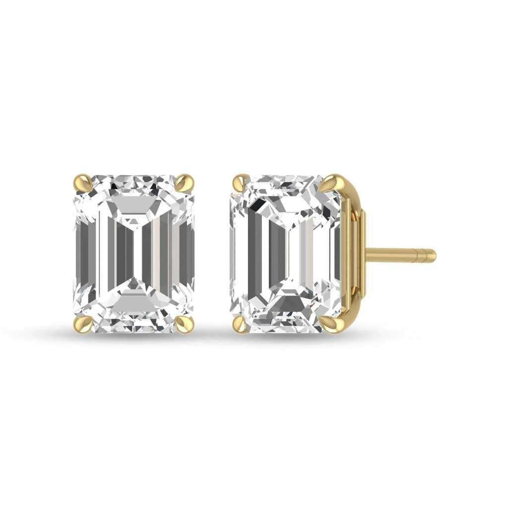 商品Lab Grown Diamonds|Lab Grown 1 CTW Emerald Cut Solitaire Diamond Earrings in 14K Yellow Gold,价格¥15782,第3张图片详细描述