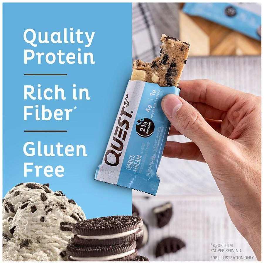 商品QuestBar|Protein Bar Cookies & Cream,价格¥20,第3张图片详细描述