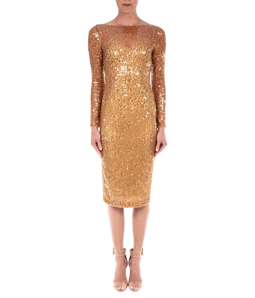 商品Badgley Mischka|Sequin Long Sleeve Dress,价格¥3198,第1张图片