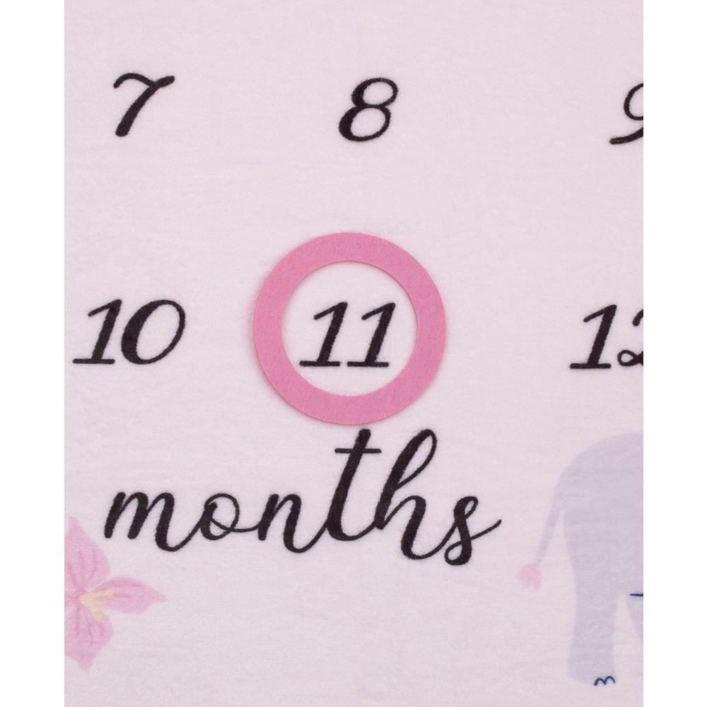 商品Macy's|Sweet Floral Elephants Baby Milestone Blanket,价格¥259,第4张图片详细描述