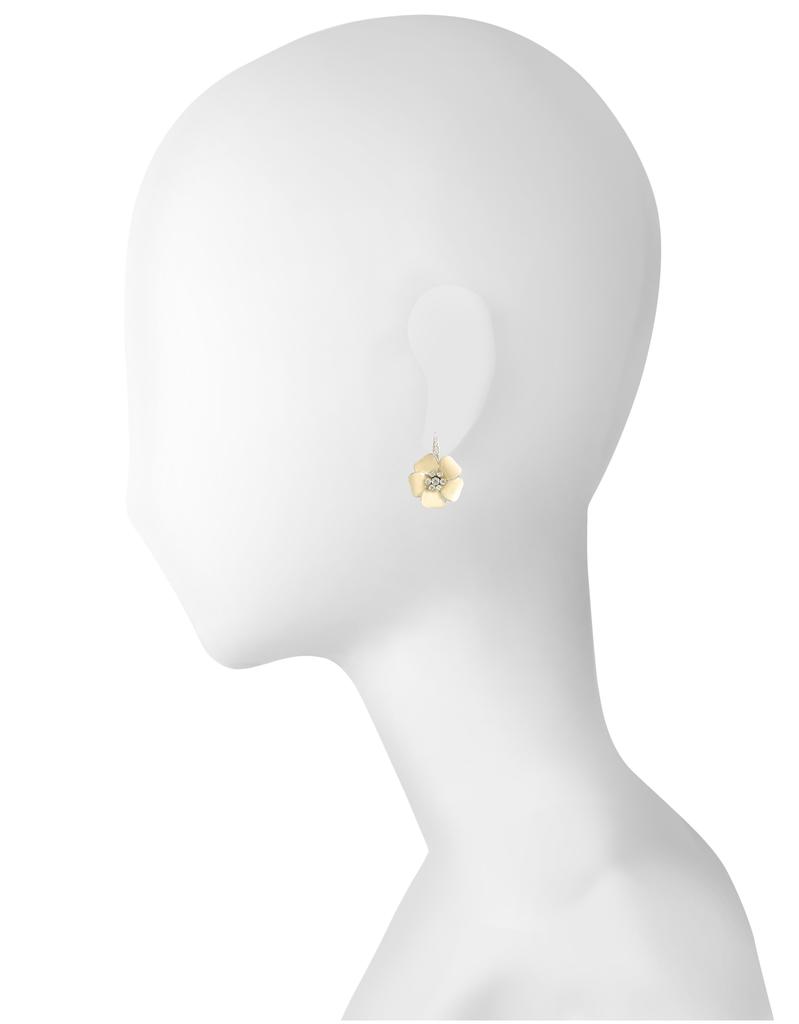 Sterling Silver and White Enamel Marigold Earrings商品第2张图片规格展示
