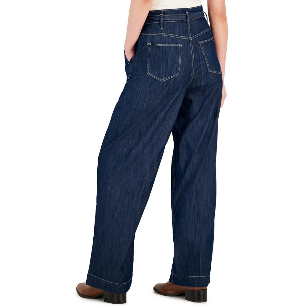 商品Tommy Hilfiger|Women's Tie-Belt Wide-Leg Denim Jeans,价格¥524,第2张图片详细描述