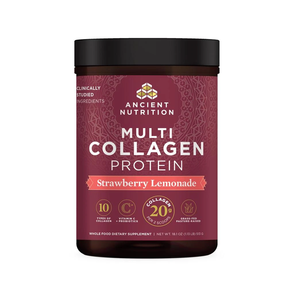 商品Ancient Nutrition|Multi Collagen Protein Spring ’24 Insert | Powder Strawberry Lemonade (45 Servings),价格¥378,第1张图片