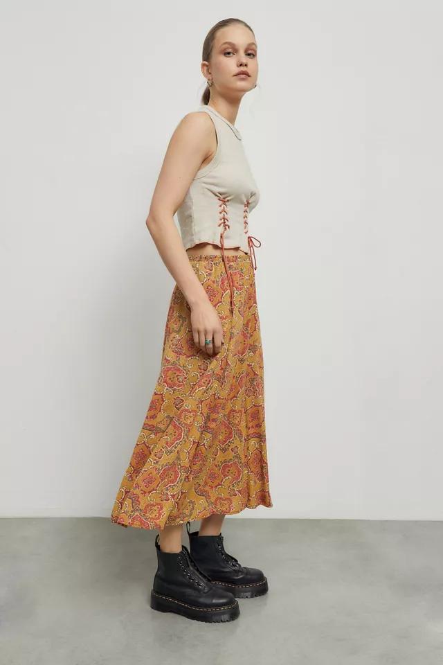 Urban Renewal Remade Bleached Paisley Midi Skirt商品第5张图片规格展示