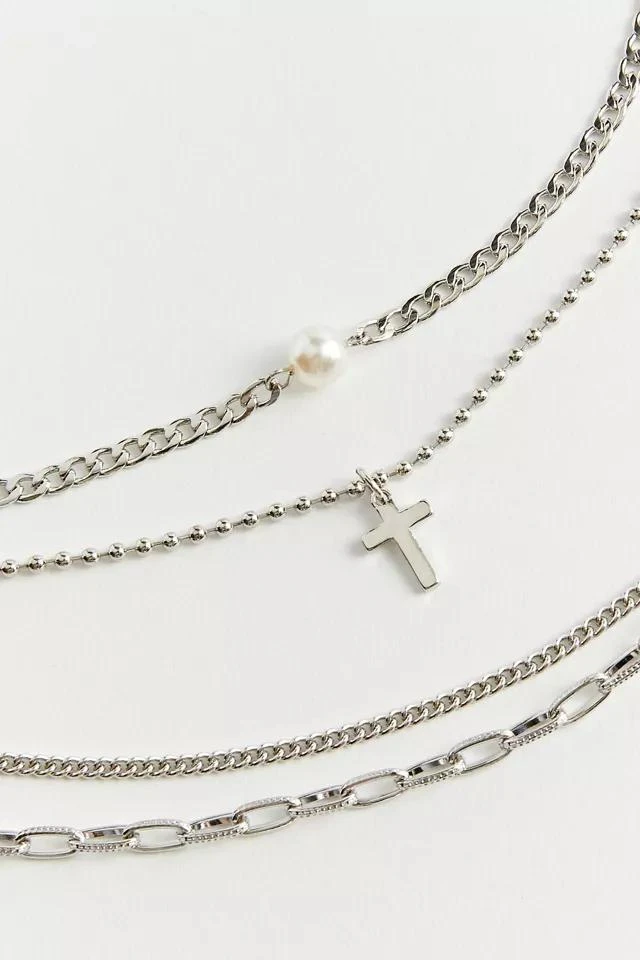 商品Urban Outfitters|Pearl & Cross Layering Necklace Set,价格¥188,第1张图片
