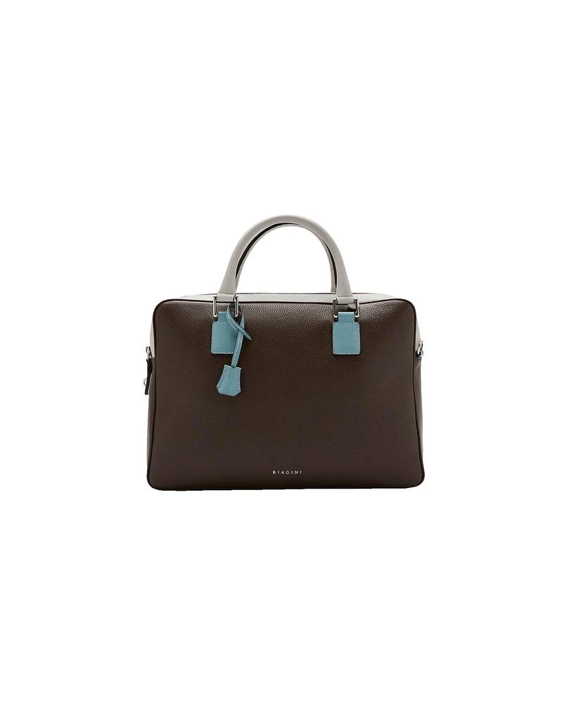 商品Biagini|8606 Burano Briefcase - Grey Melange And Dark Brown Briefcase,价格¥4628,第1张图片