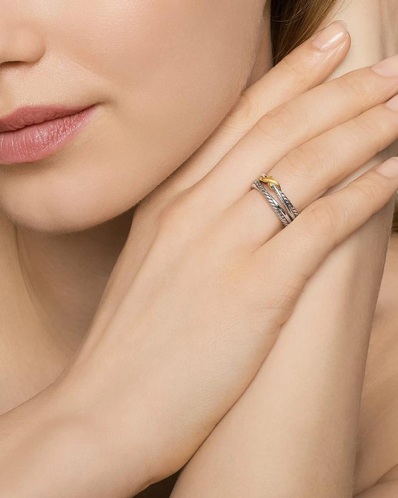 商品David Yurman|6mm X Crossover Ring in Silver with 18K Gold,价格¥2269,第2张图片详细描述