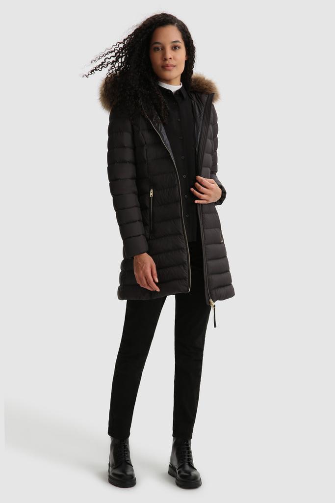 Ellis Quilted Long Jacket with Removable Fur商品第2张图片规格展示