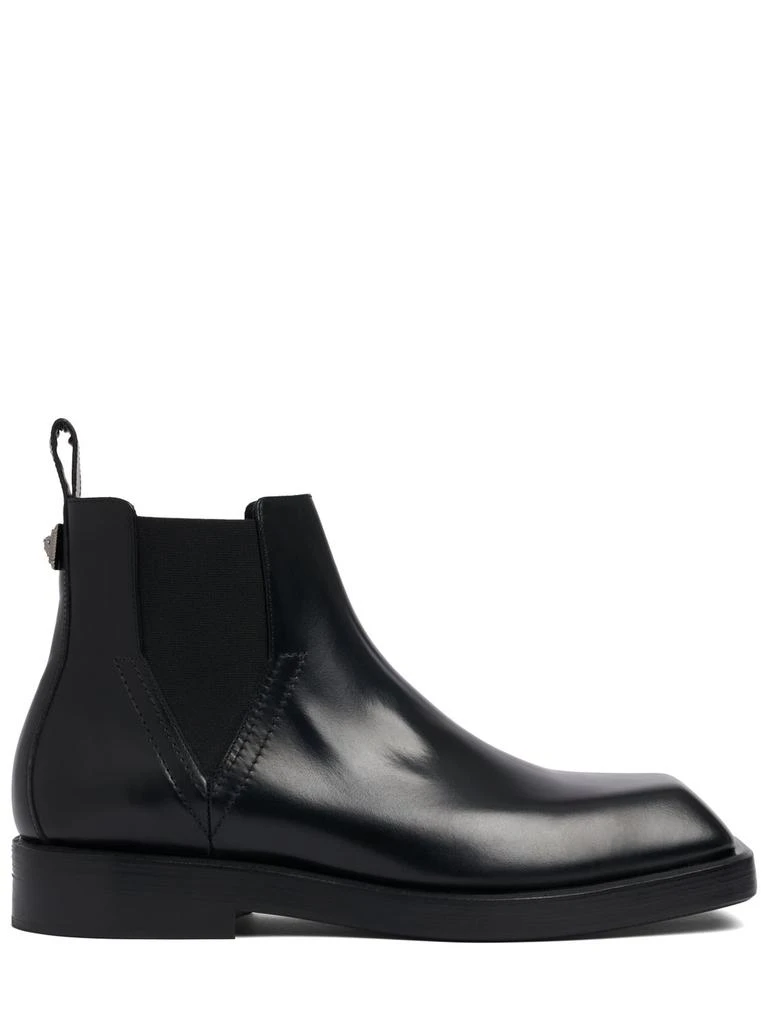 商品Versace|Squared Toe Leather Chelsea Boots,价格¥9558,第1张图片