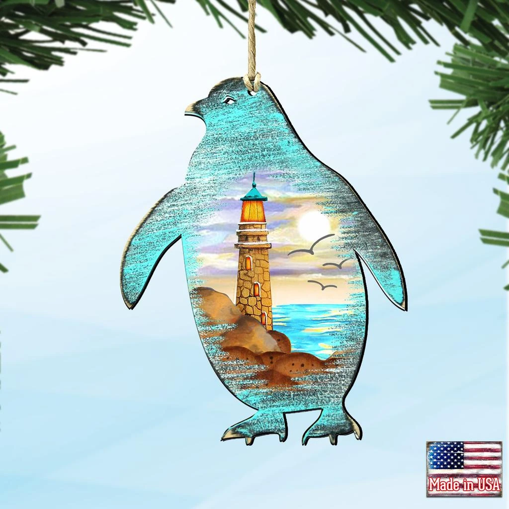商品Designocracy|Designocracy Penguins - 8198542 Wooden Ornaments Set of 2,价格¥206,第1张图片