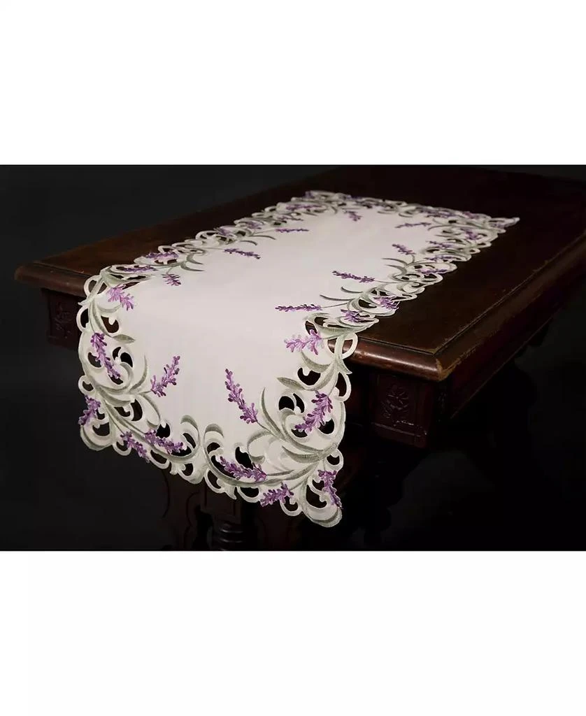 商品Xia Home Fashions|Lavender Lace Embroidered Cutwork Table Runner, 15" x 70",价格¥348,第2张图片详细描述