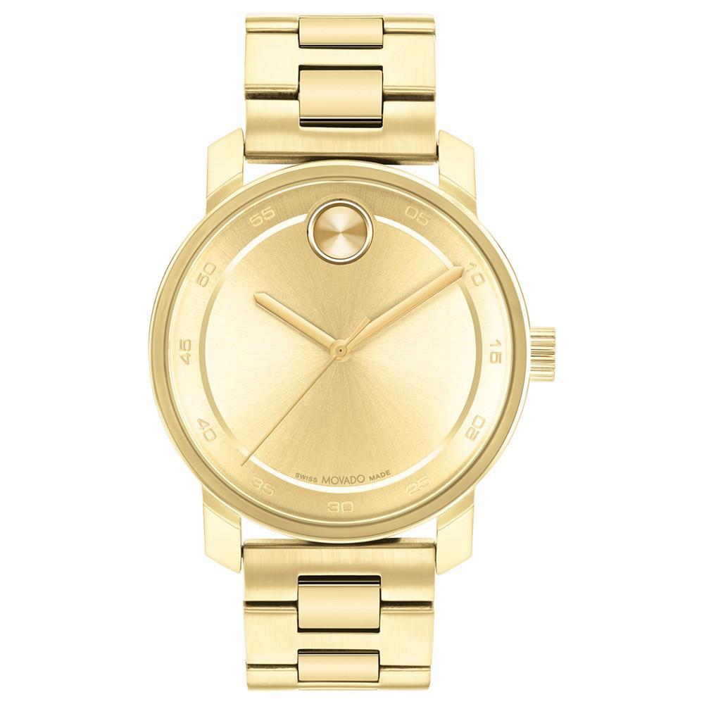 商品Movado|Men's Swiss Bold Access Gold Ion Plated Steel Bracelet Watch 41mm,价格¥5946,第1张图片