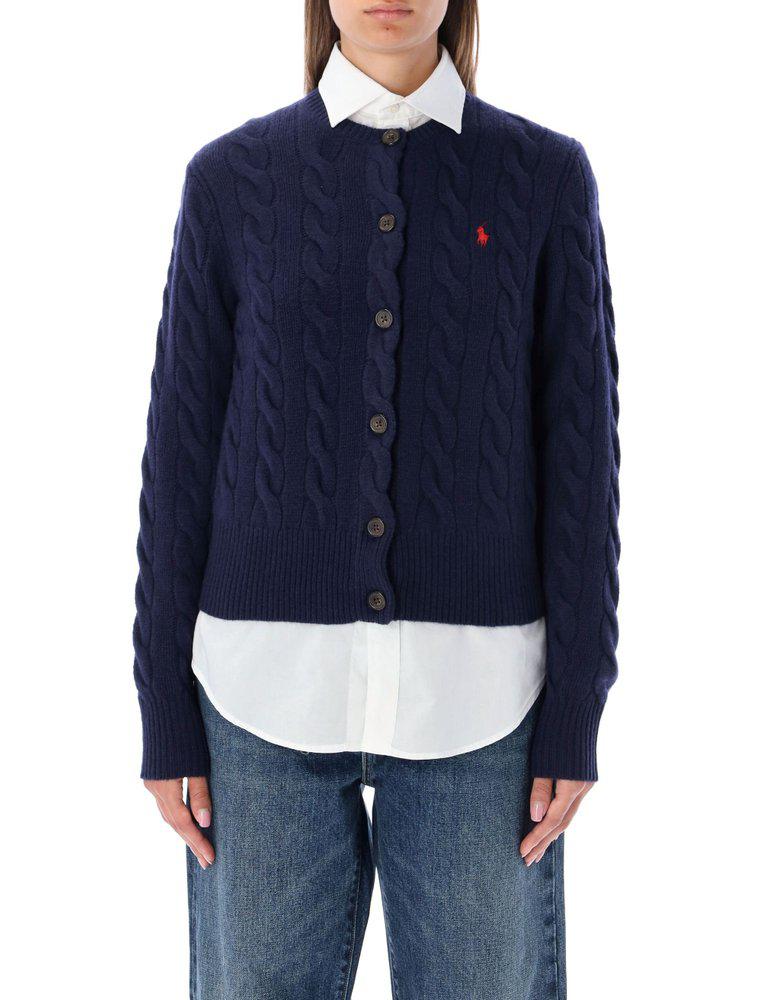 Polo Ralph Lauren Pony Embroidered Cable-Knitted Cardigan商品第1张图片规格展示