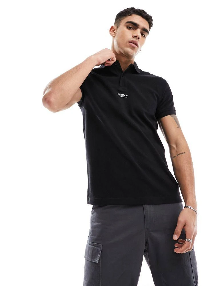 商品Barbour|Barbour International Formula polo in black exclusive to asos,价格¥466,第3张图片详细描述