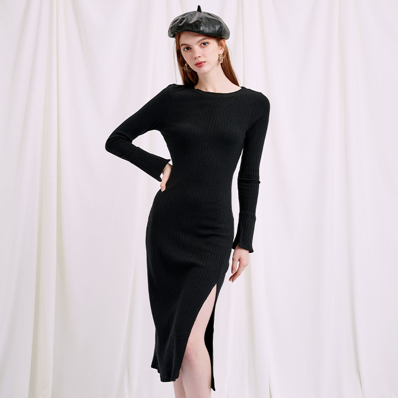 Estella针织连衣裙 - 黑色 | Estella Knit Dress - Black商品第6张图片规格展示