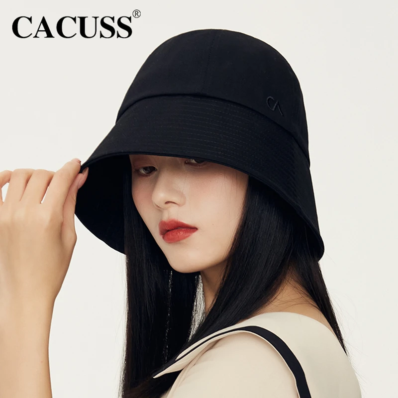 商品[国内直发] CACUSS|cacuss帽子女夏季太阳帽大头围渔夫帽户外遮阳帽防紫外线骑车防晒帽大檐,价格¥88,第1张图片