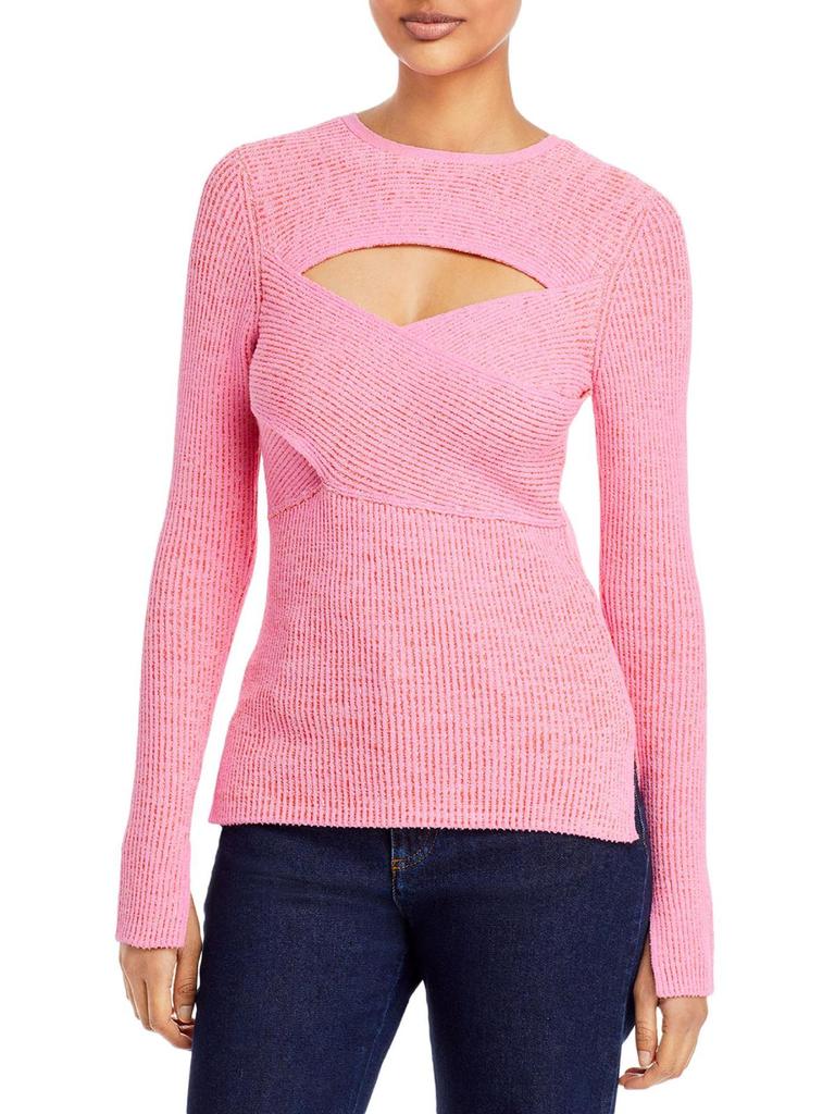 Womens Double Face Crossbody Pullover Sweater商品第1张图片规格展示