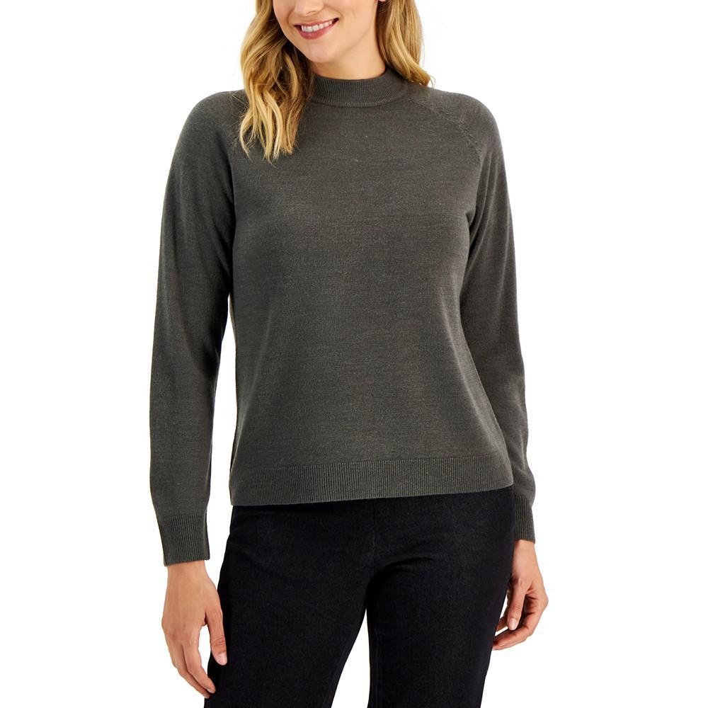 商品Karen Scott|Petite Mock Neck Zip-Back Sweater, Created for Macy's,价格¥95,第3张图片详细描述