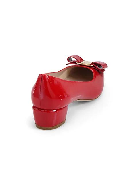 Vara 蝴蝶结漆皮中跟鞋商品第2张图片规格展示