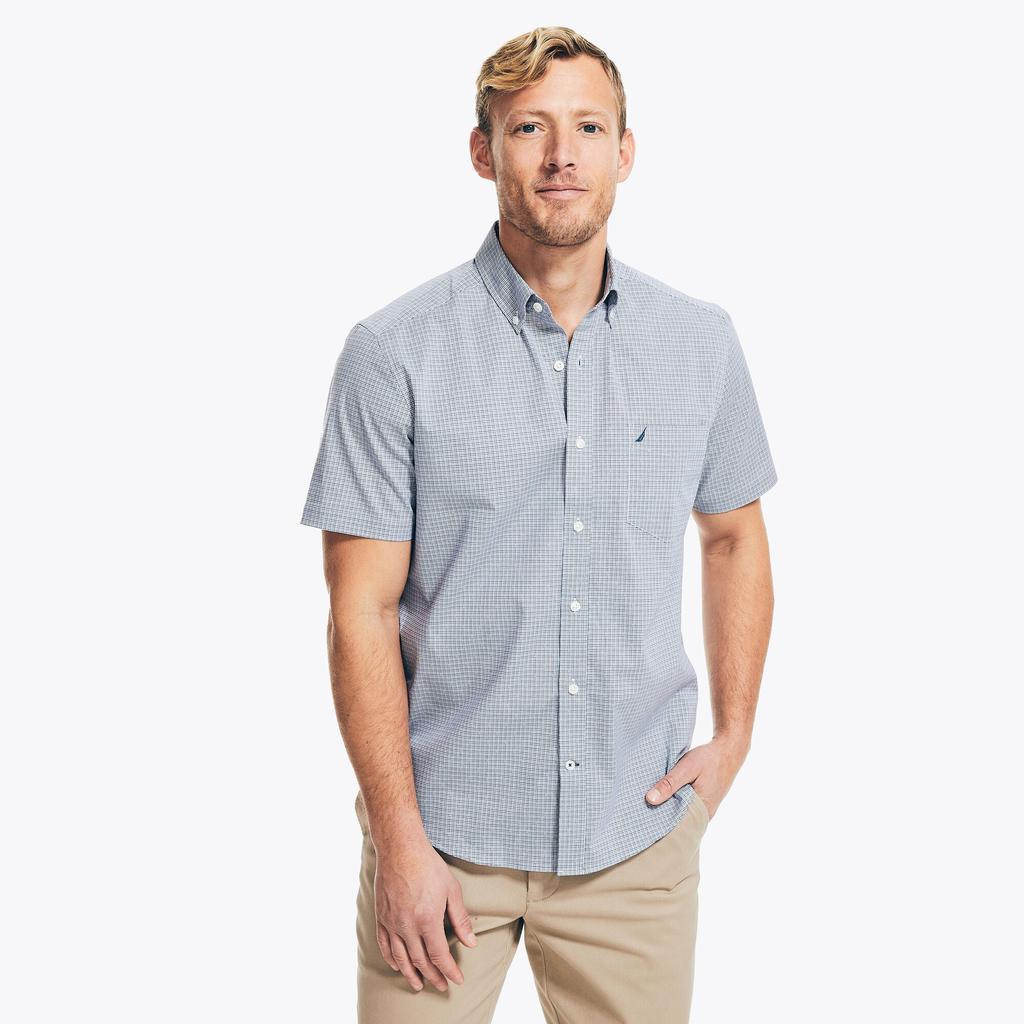 Nautica Mens Wrinkle-Resistant Wear To Work Short-Sleeve Shirt商品第1张图片规格展示