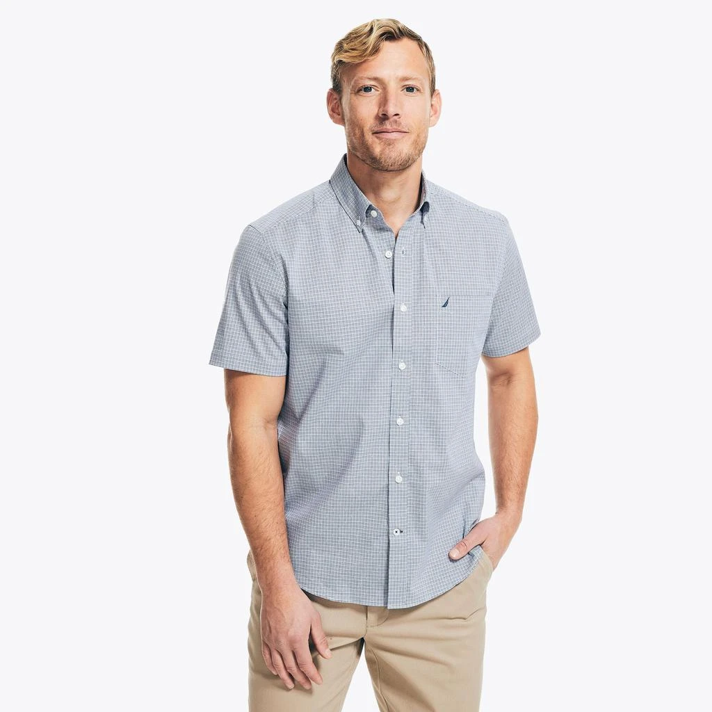 商品Nautica|Nautica Mens Wrinkle-Resistant Wear To Work Short-Sleeve Shirt,价格¥136,第1张图片