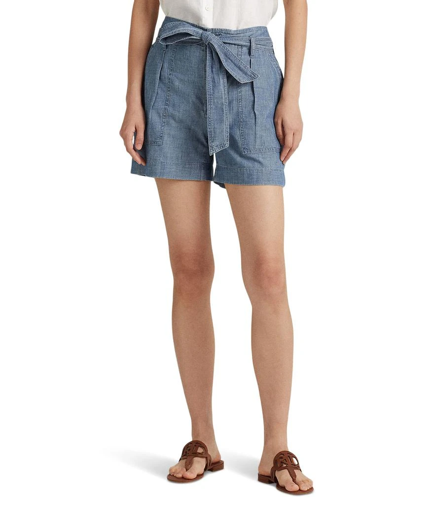 商品Ralph Lauren|Belted Chambray Shorts,价格¥731,第1张图片