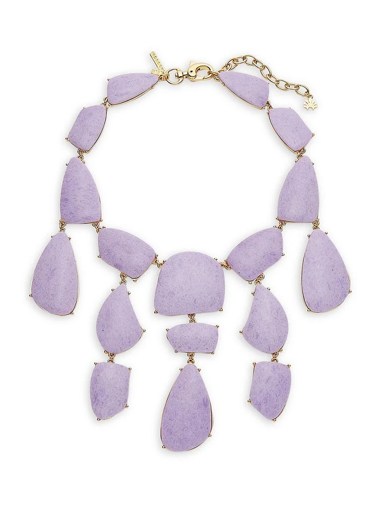 商品Lele Sadoughi|Pebble 14K-Gold-Plated & Stone Bib Necklace,价格¥1030,第1张图片