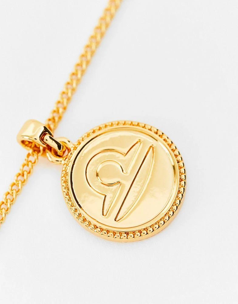 商品ASOS|ASOS DESIGN 14k gold plated necklace with reversible zodiac libra pendant,价格¥121,第4张图片详细描述