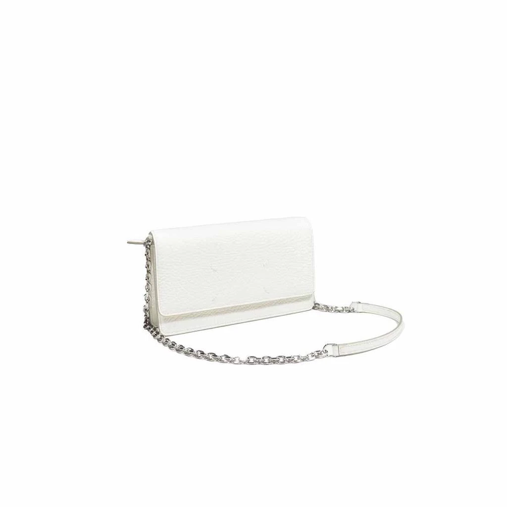 商品MAISON MARGIELA|MAISON MARGIELA White grained leather shoulder wallet purse Maison Margiela,价格¥5372,第2张图片详细描述