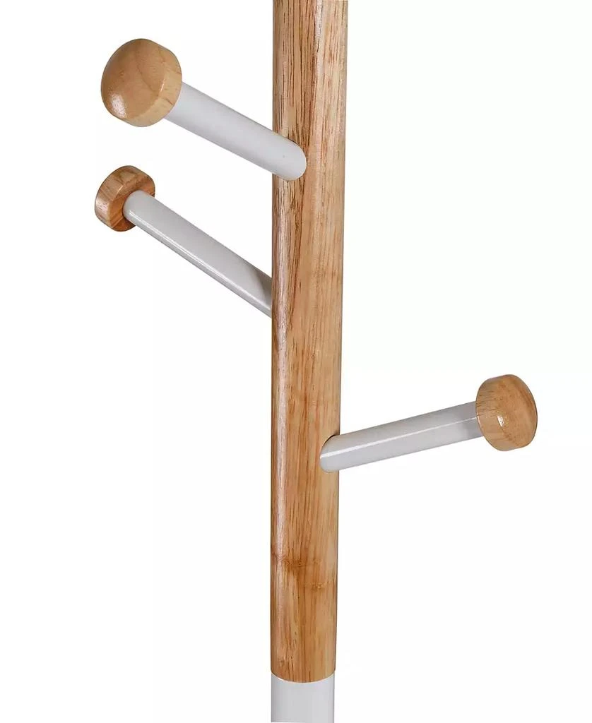 商品Honey Can Do|Freestanding White Wood-Accented Corner Coat Rack with 6 Hooks,价格¥576,第5张图片详细描述