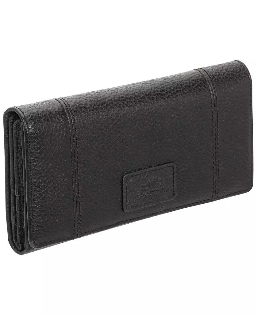 商品Mancini Leather Goods|Women's Pebbled Collection RFID Secure Trifold Wing Wallet,价格¥557,第2张图片详细描述