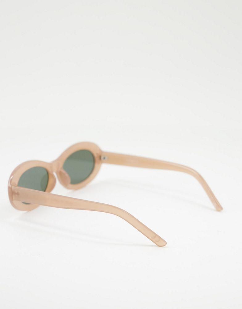 ASOS DESIGN oval sunglasses in nude商品第3张图片规格展示