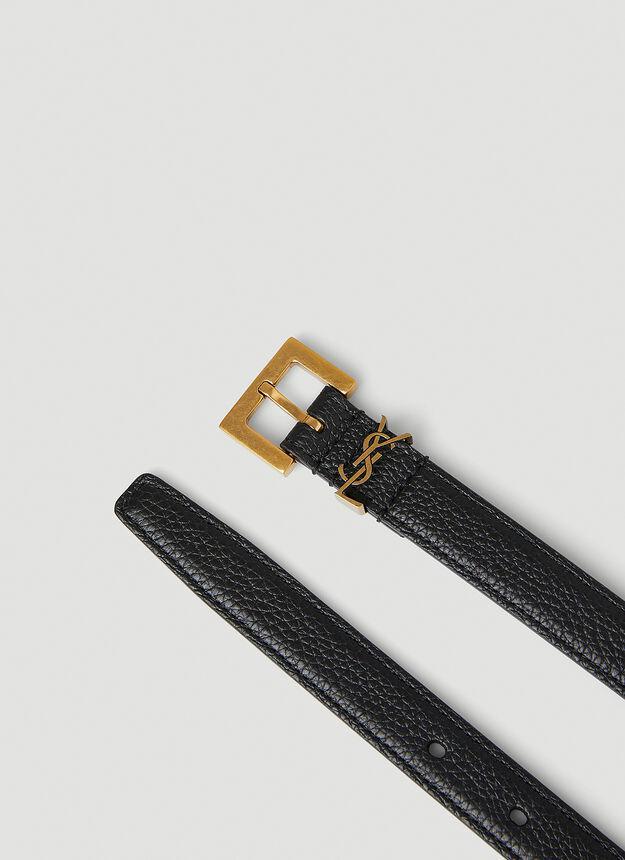 商品Yves Saint Laurent|Monogram Buckle Belt in Black,价格¥2754,第5张图片详细描述