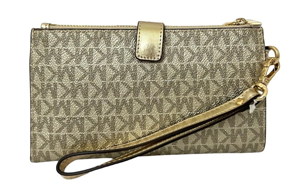 商品Michael Kors|Jet Set Travel MK Metallic Signature Double Zi hone Case Wristlet,价格¥867,第2张图片详细描述