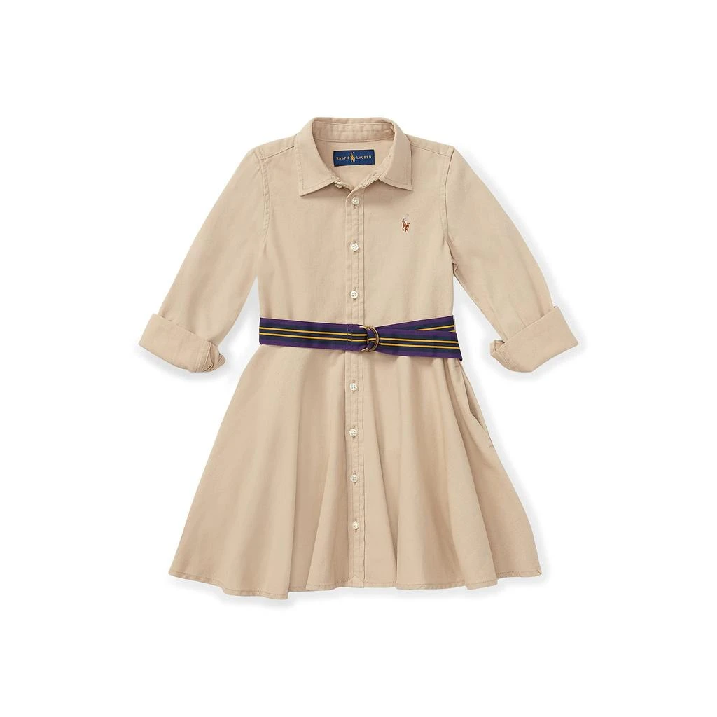 商品Ralph Lauren|小童款 束带棉质斜纹棉布衬衫裙,价格¥526,第1张图片
