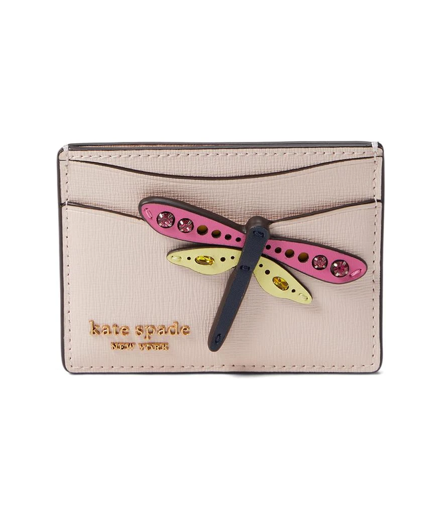 商品Kate Spade|Dragonfly Novelty Embellished Saffiano Leather Card Holder,价格¥647,第1张图片