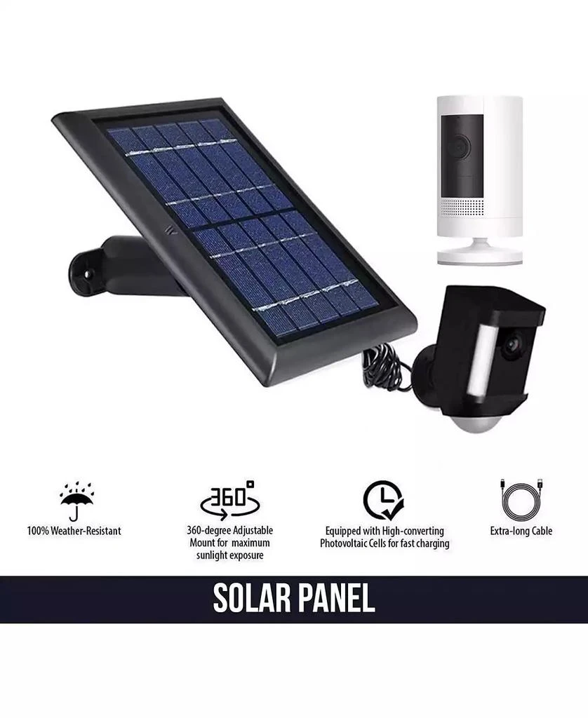 商品Wasserstein|Solar Panel Compatible with Spotlight Cam Battery & All-New Stick Up Cam Battery - Incompatible with Spotlight Cam Plus, Spotlight Cam Pro - 2W 5V Charging (1-Pack, Black),价格¥299,第3张图片详细描述