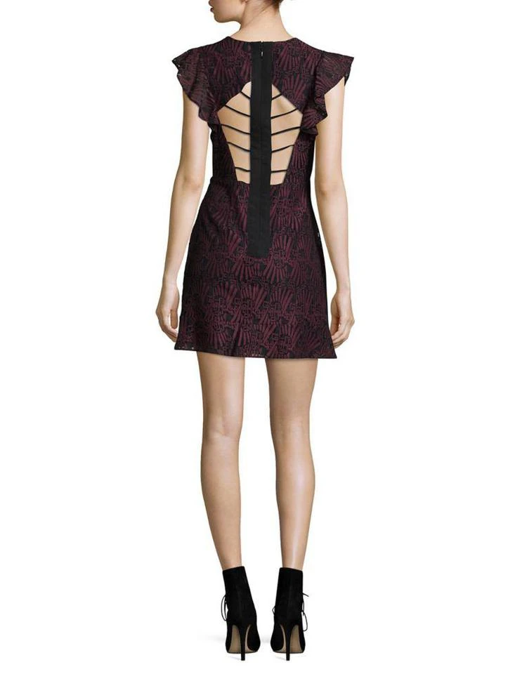 商品BCBG|Lace Ruffle-Sleeve A-Line Dress,价格¥978,第3张图片详细描述