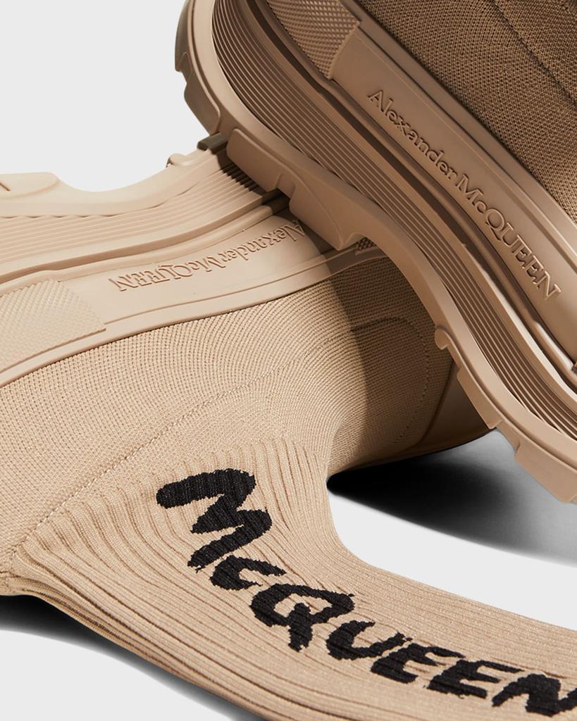 商品Alexander McQueen|Men's Logo Graffiti Knit Tread Slick Boots,价格¥4457,第5张图片详细描述