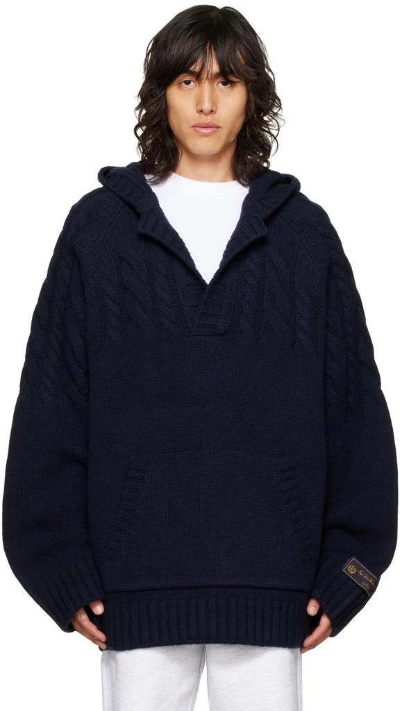 商品We11done|Navy Chunky Sweater,价格¥3252,第1张图片