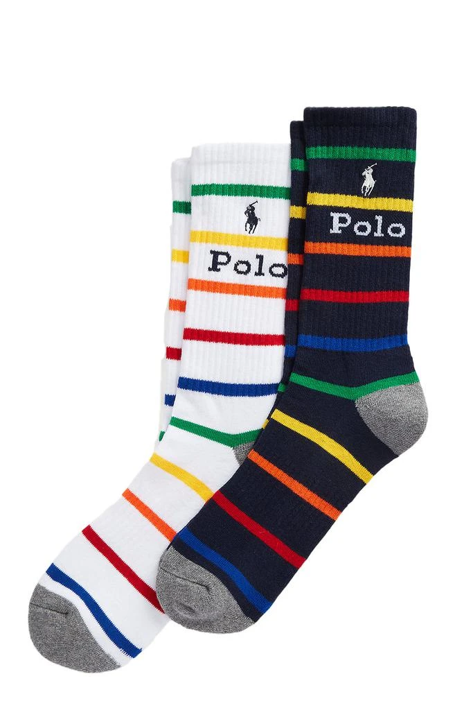 商品Ralph Lauren|(8991017PK) Rainbow Stripe Socks 2 Pack,价格¥63,第1张图片